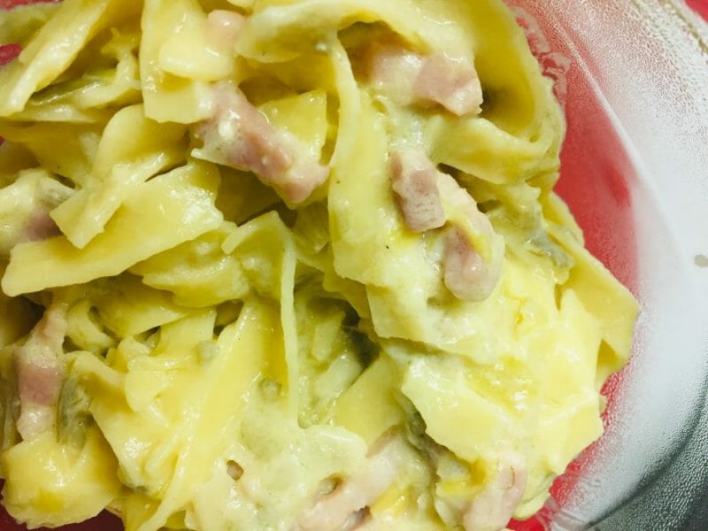 Cliquez pour zoomer ! Tagliatelles à la crème de poireaux Thermomix par labaronnedudomainedelaGraff