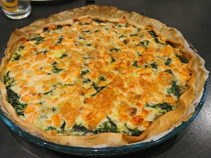 Cliquez pour zoomer ! Tarte épinards, saumon et chèvre Thermomix par Laura_14