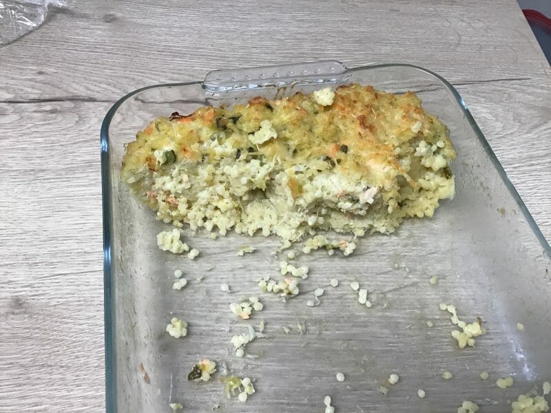 Cliquez pour zoomer ! Gratin de perles, saumon et courgettes Thermomix par vietavie