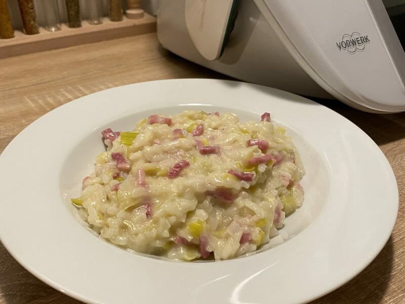 Cliquez pour zoomer ! Risotto poireaux et lardons Thermomix par Steph’