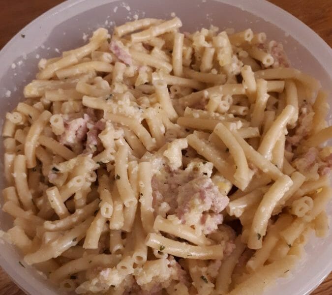 Cliquez pour zoomer ! Pâtes aux courgettes façon carbonara Thermomix par Jennydoudou