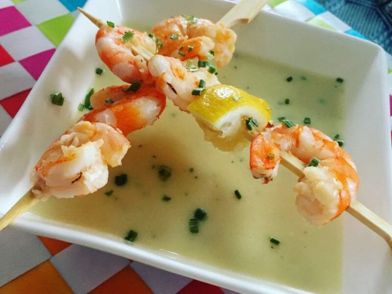 Cliquez pour zoomer ! Soupe de concombre et crevettes marinées au citron Thermomix par lavenua01