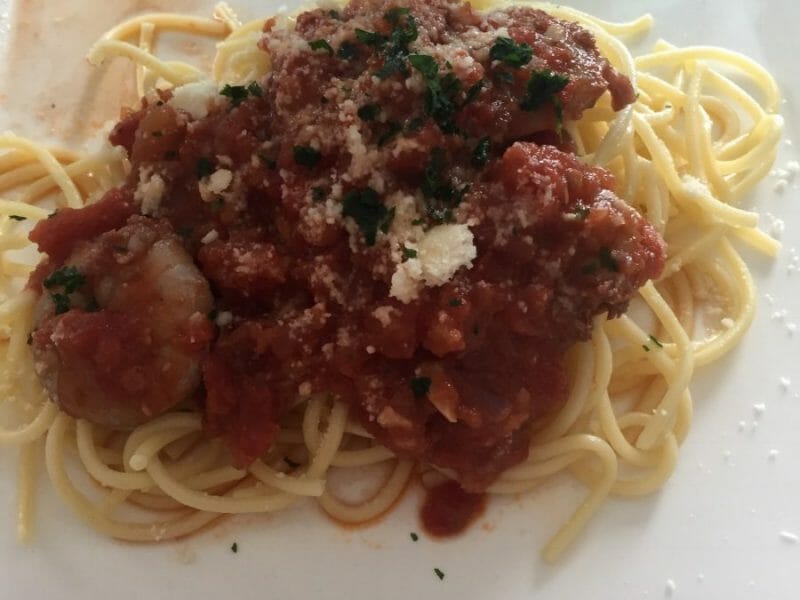 Cliquez pour zoomer ! Spaghettis aux crevettes et à l’ail Thermomix par lavenua01