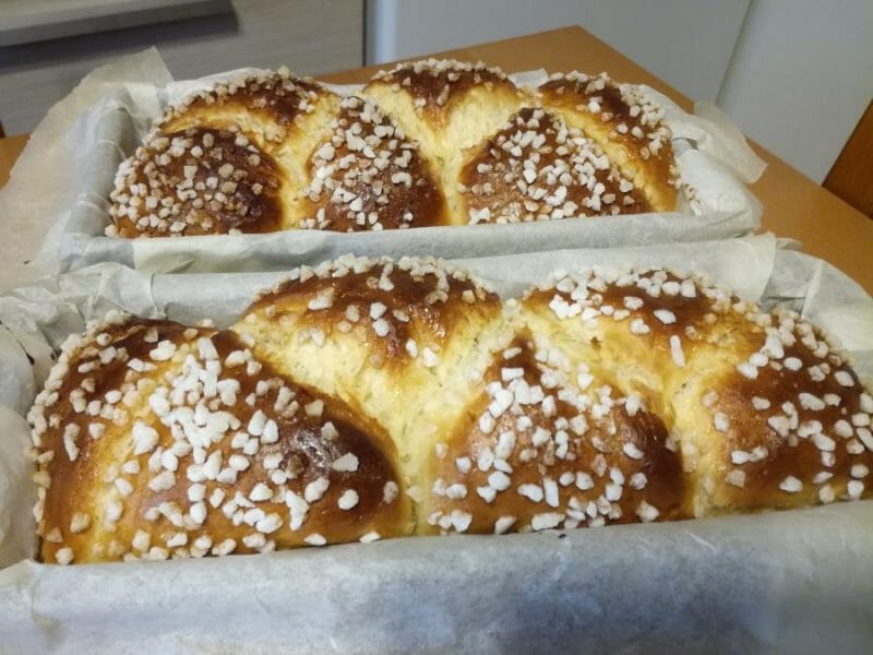 Brioche tressée à la mie filante au Thermomix - Cookomix