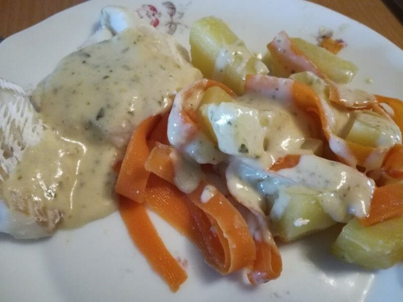 Cliquez pour zoomer ! Filet de cabillaud et sa sauce persillée Thermomix par djinny