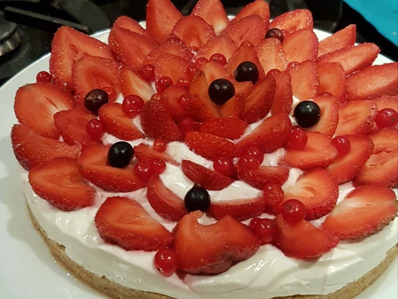 Cliquez pour zoomer ! Tarte aux fraises sans cuisson Thermomix par Allymacdelph