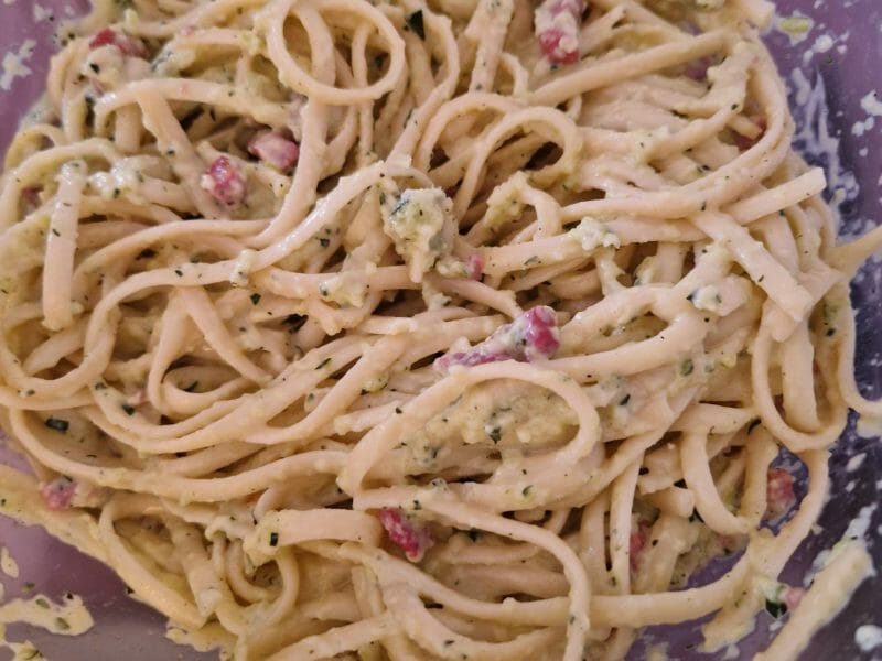Cliquez pour zoomer ! Pâtes aux courgettes façon carbonara Thermomix par Alexandra78280