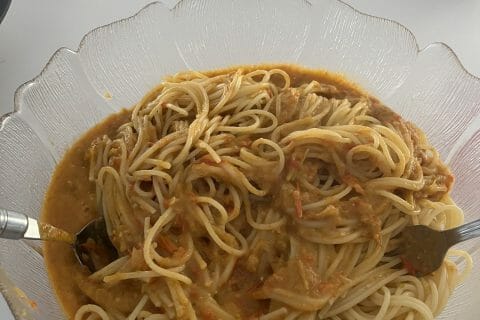 Cliquez pour zoomer ! Pâtes aux tomates et poivrons Thermomix par chinellato9958@hotmail.com