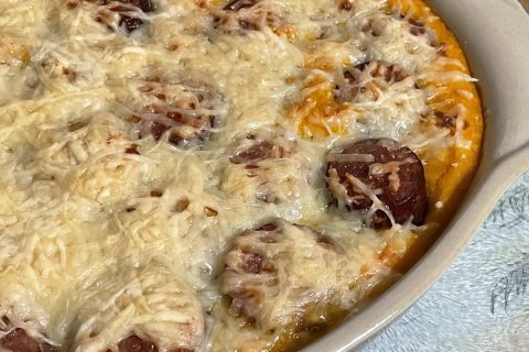 Cliquez pour zoomer ! Gratin de butternut à la saucisse de Montbéliard Thermomix par titi37100