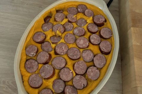 Cliquez pour zoomer ! Gratin de butternut à la saucisse de Montbéliard Thermomix par titi37100