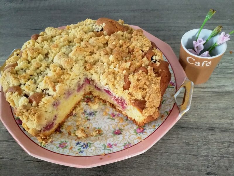 Cliquez pour zoomer ! Crumb cake framboises Thermomix par coupaya