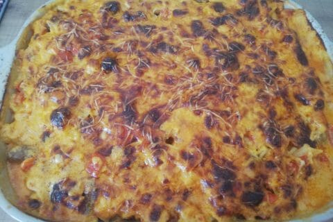 Cliquez pour zoomer ! Gratin de torsades aux merguez Thermomix par Nel03