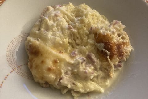 Cliquez pour zoomer ! Courge spaghetti à la crème et aux lardons Thermomix par Laura-35