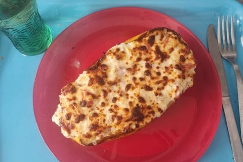 Cliquez pour zoomer ! Courge spaghetti à la crème et aux lardons Thermomix par gusparo