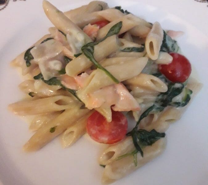 Cliquez pour zoomer ! One pot pasta – épinards et saumon fumé Thermomix par Totaude