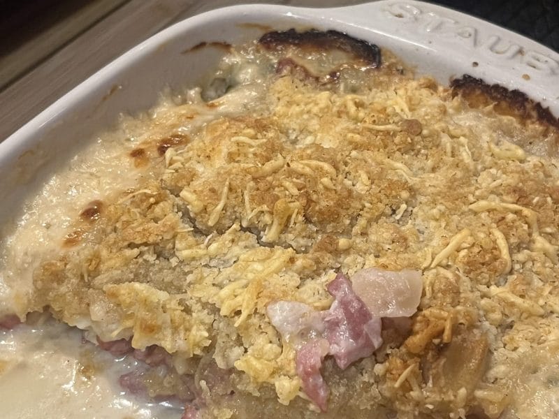 Cliquez pour zoomer ! Crumble courgettes, chèvre et lardons Thermomix par chloehrvt