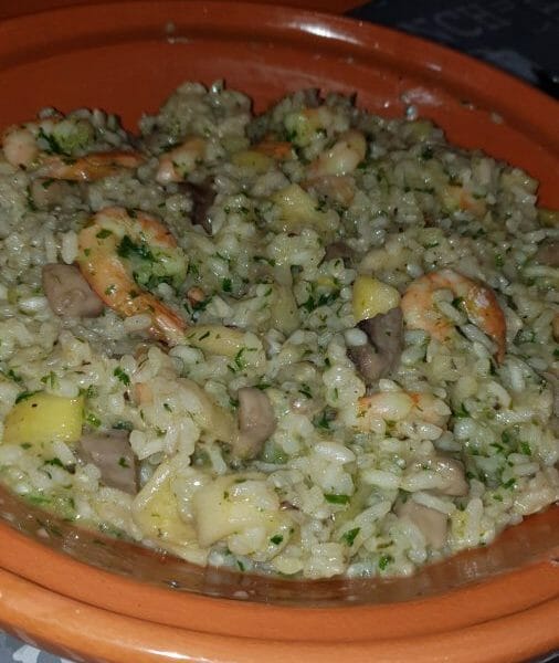 Cliquez pour zoomer ! Risotto courgettes et crevettes Thermomix par Niineta