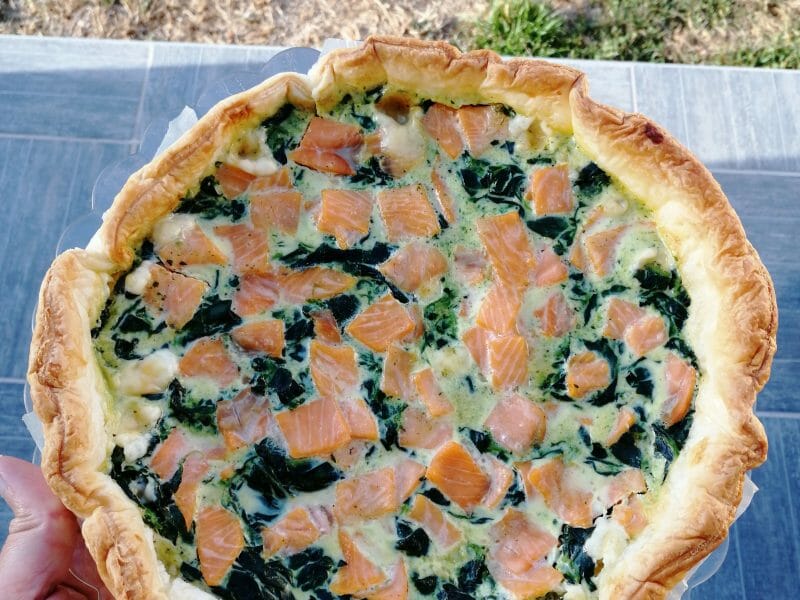 Cliquez pour zoomer ! Tarte épinards, saumon et chèvre Thermomix par Julie