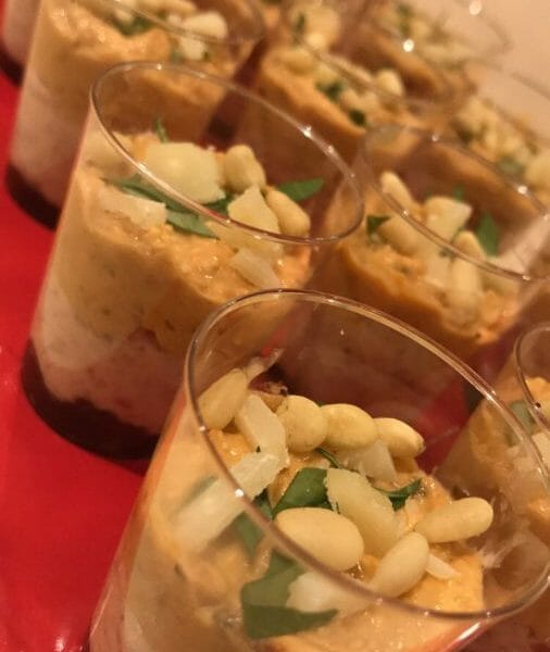 Cliquez pour zoomer ! Verrines mousse de jambon et pesto de tomates confites Thermomix par Lyvia-88