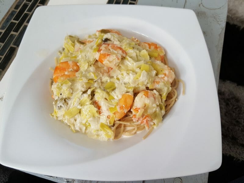 Cliquez pour zoomer ! Crevettes roses aux poireaux Thermomix par Chticuisiniere