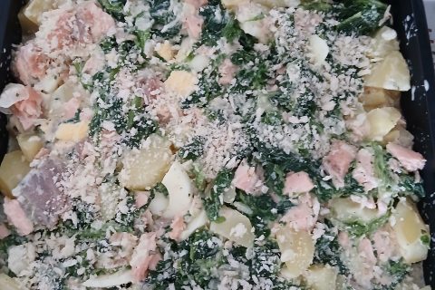 Cliquez pour zoomer ! Gratin de pommes de terre, saumon et épinards Thermomix par NiNi