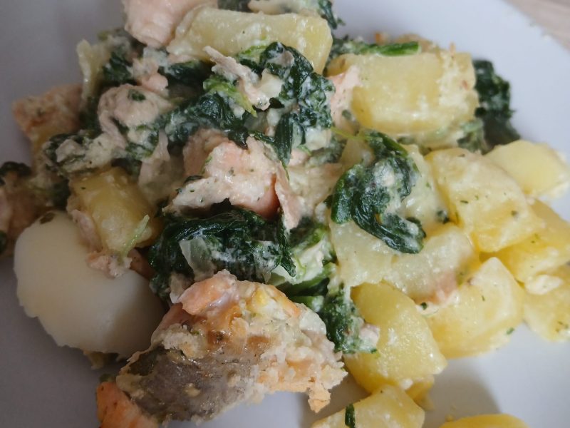 Cliquez pour zoomer ! Gratin de pommes de terre, saumon et épinards Thermomix par NiNi