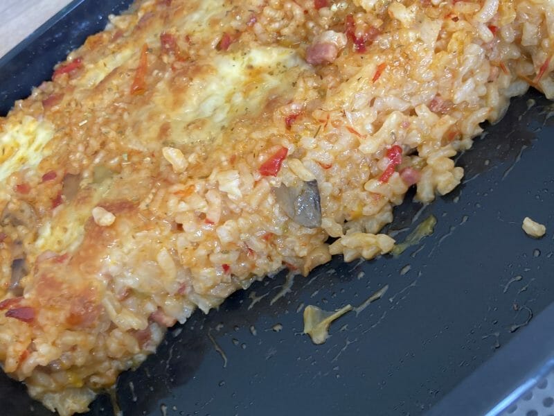 Gratin de riz façon pizza au Thermomix - Cookomix