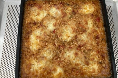 Gratin de riz façon pizza au Thermomix - Cookomix