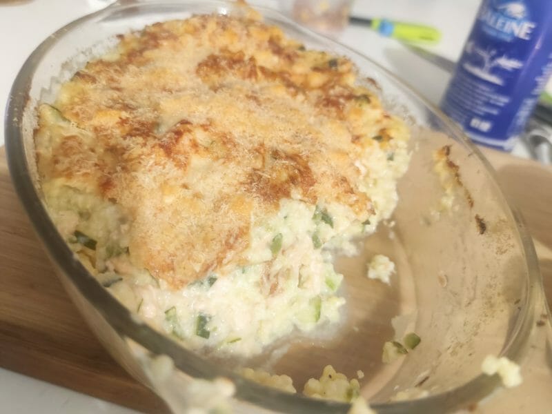 Cliquez pour zoomer ! Gratin de perles, saumon et courgettes Thermomix par Symmetra