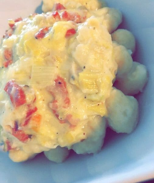 Cliquez pour zoomer ! Tagliatelles à la crème de poireaux Thermomix par Dou