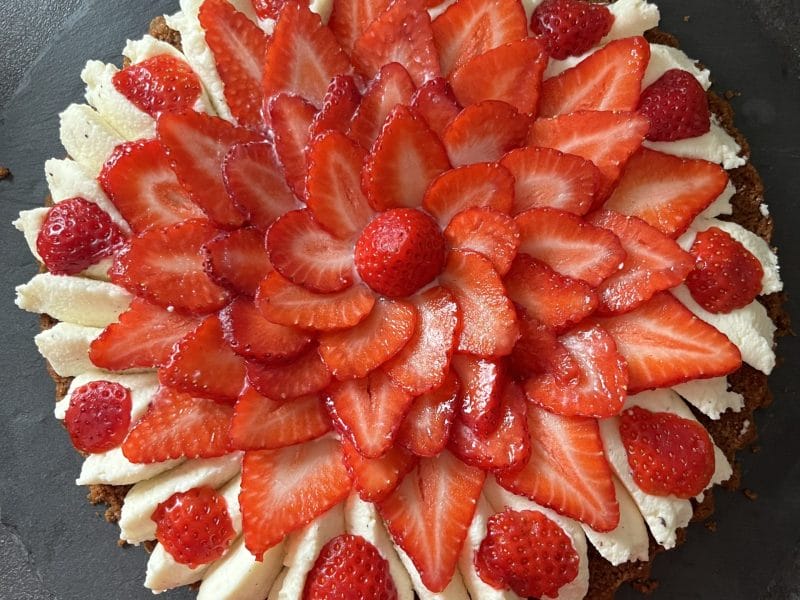 Cliquez pour zoomer ! Tarte aux fraises sans cuisson Thermomix par Moune
