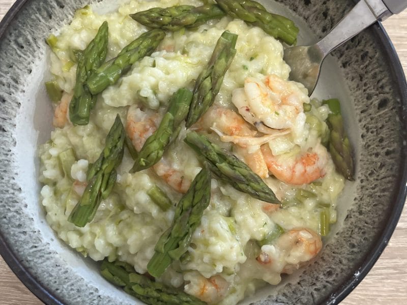 Cliquez pour zoomer ! Risotto aux crevettes et asperges Thermomix par melanieriquier