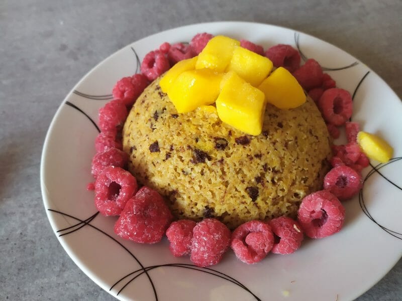 Cliquez pour zoomer ! Bowl cake banane et pépites de chocolat Thermomix par Loargan
