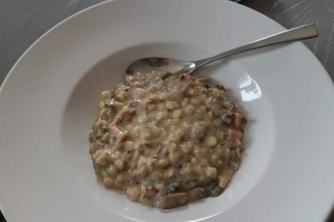 Cliquez pour zoomer ! Risotto de crozets et champignons au Thermomix