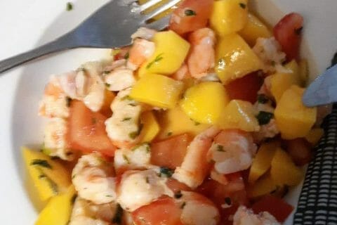 Cliquez pour zoomer ! Ceviche de crevettes, mangue, avocat au Thermomix