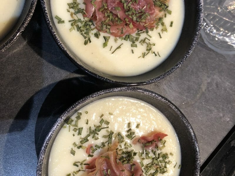 Cliquez pour zoomer ! Crème de poireaux, poires et jambon cru Thermomix par bisgy78