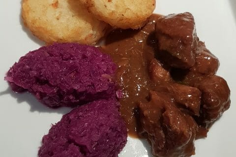Cliquez pour zoomer ! Chou rouge, lardons et pommes au Thermomix