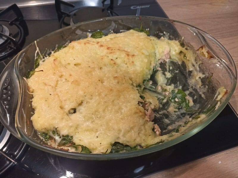 Cliquez pour zoomer ! Parmentier de saumon aux épinards Thermomix par Anne