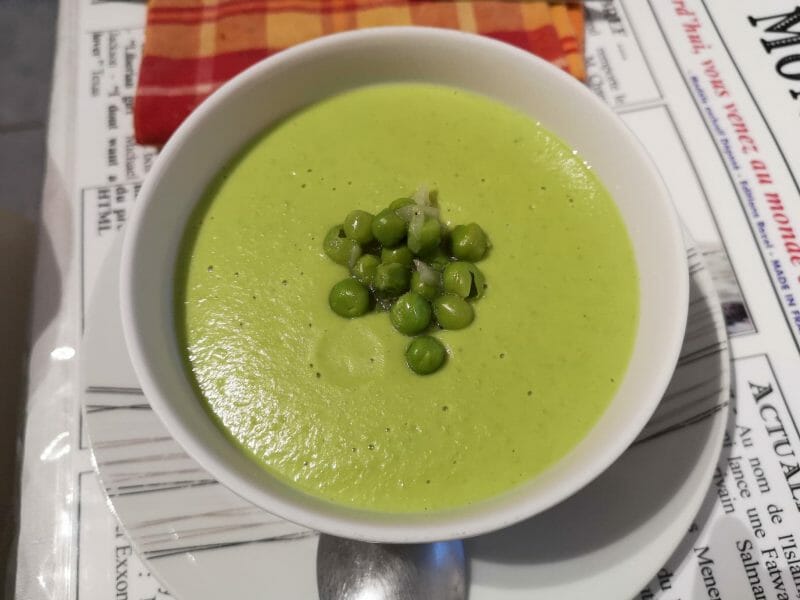Cliquez pour zoomer ! Crème de petits pois à la mozzarella Thermomix par Gwendofolinette