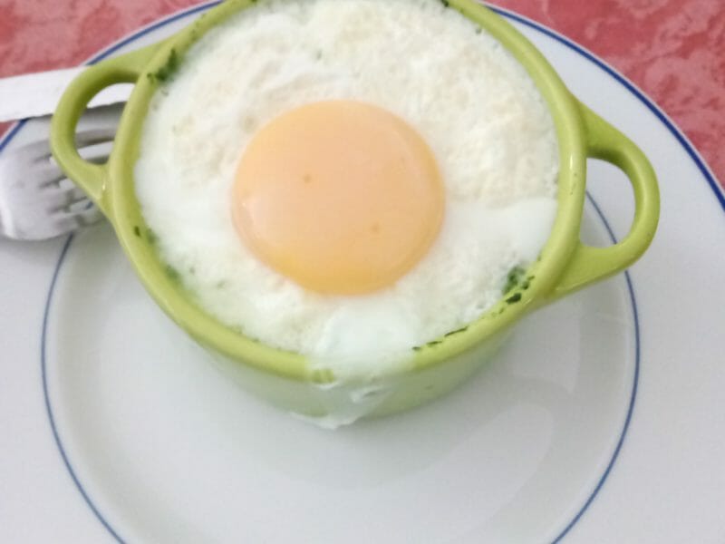 Cliquez pour zoomer ! Oeufs cocotte épinards et chorizo Thermomix par Eniroc
