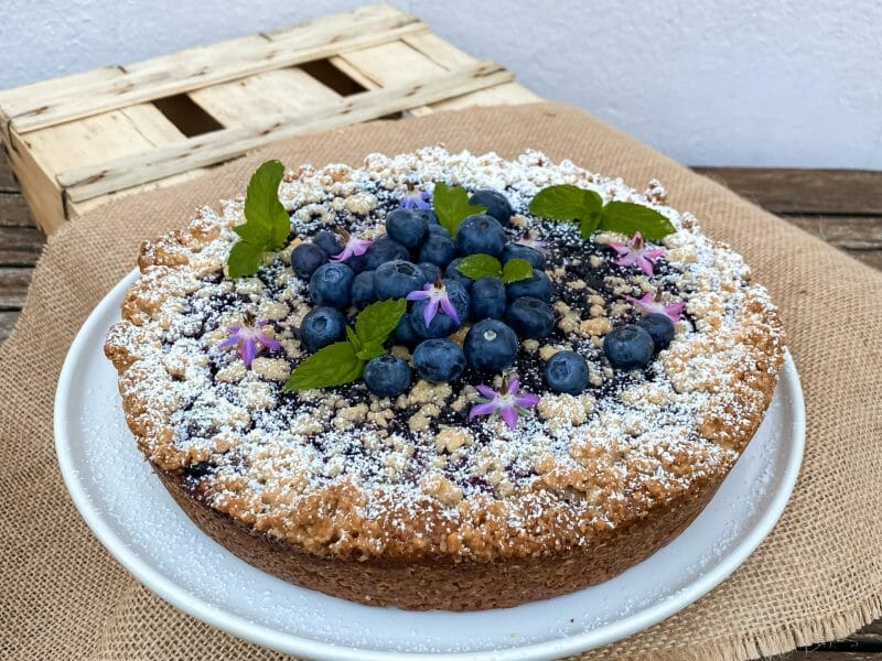 Cliquez pour zoomer ! Tarte aux myrtilles façon crumble Thermomix par Bea031