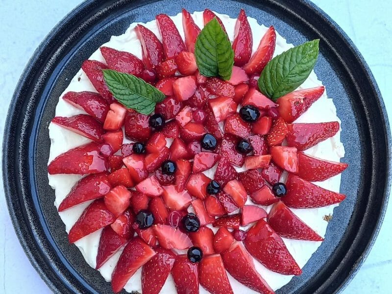 Cliquez pour zoomer ! Tarte aux fraises sans cuisson Thermomix par Angeliquea67