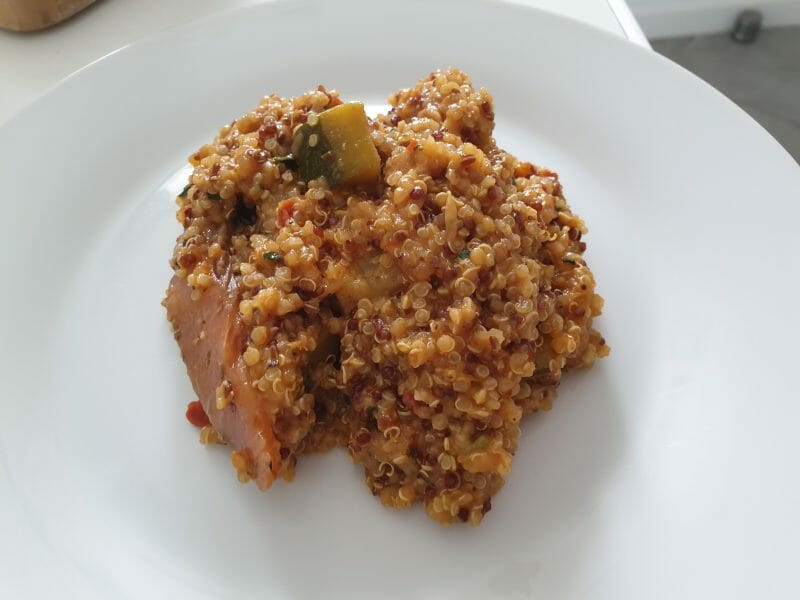 Cliquez pour zoomer ! Risotto de quinoa, courgettes et saumon Thermomix par Marlene69b