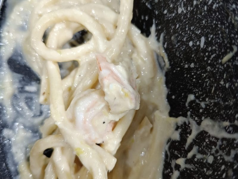 Cliquez pour zoomer ! Linguine aux poireaux et aux crevettes Thermomix par france22