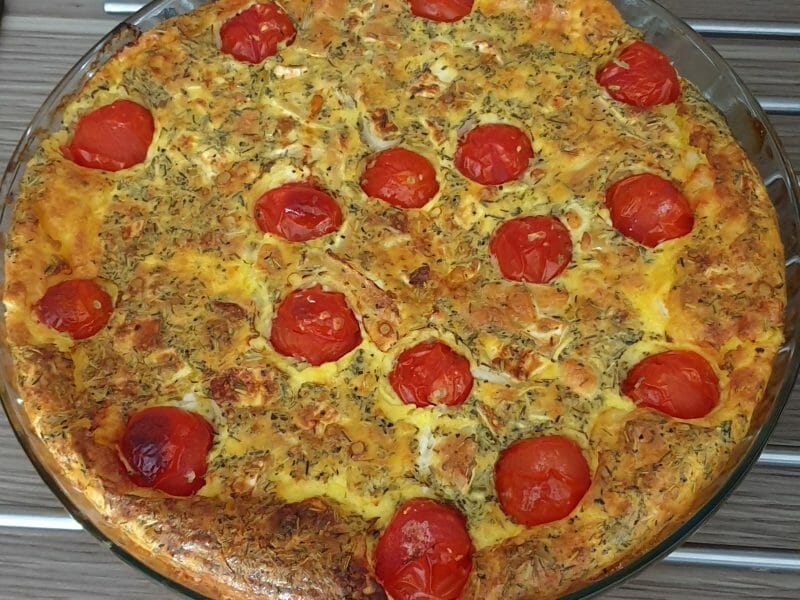 Cliquez pour zoomer ! Clafoutis tomates cerises et fromage de chèvre Thermomix par AB86