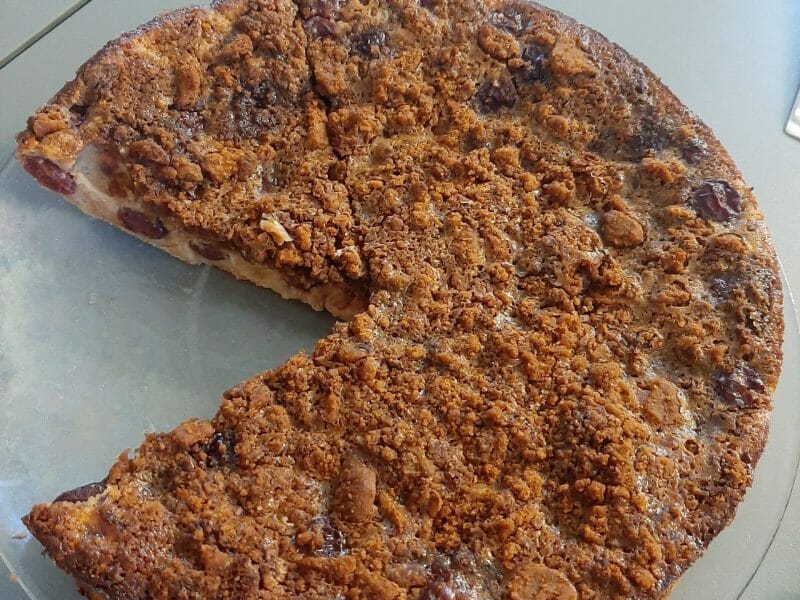 Cliquez pour zoomer ! Clafoutis cerises, noisettes et crumble spéculoos Thermomix par defelp