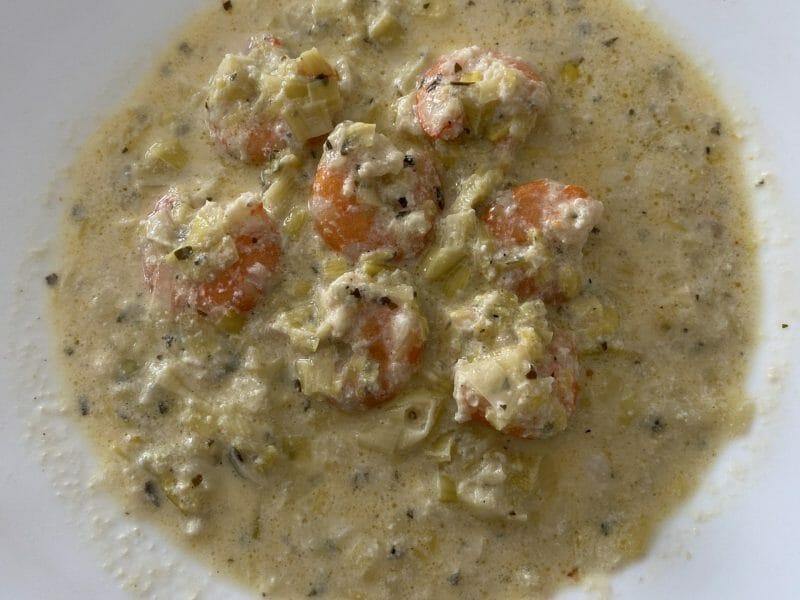 Cliquez pour zoomer ! Crevettes roses aux poireaux Thermomix par Luce_1