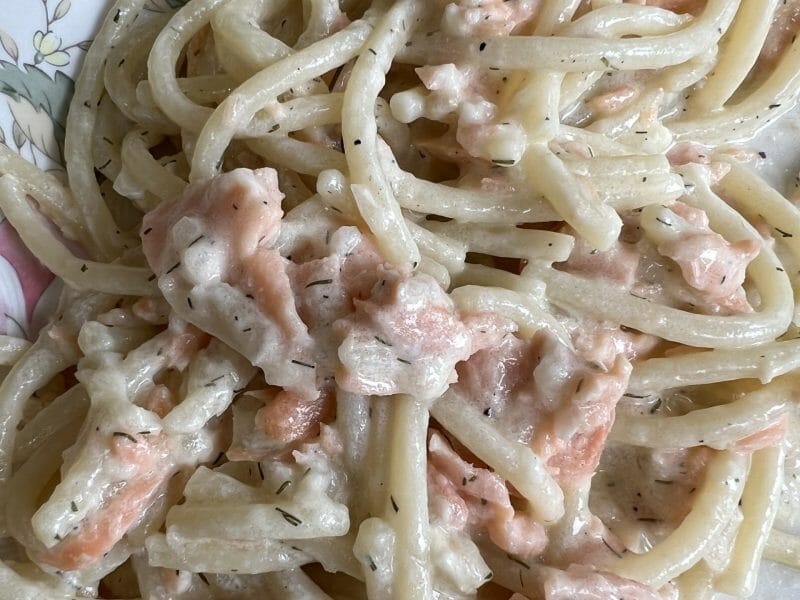 Cliquez pour zoomer ! Spaghettis au saumon fumé Thermomix par MarionB51