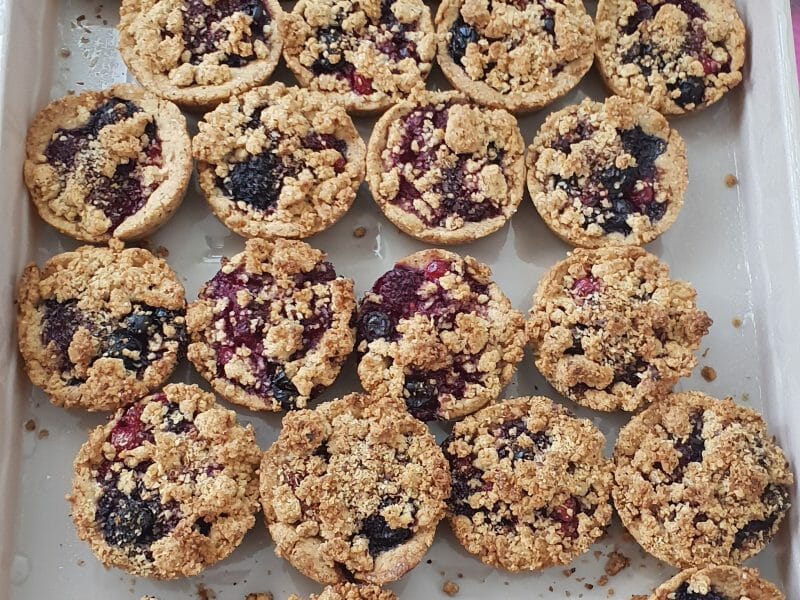 Cliquez pour zoomer ! Cookie-crumble rhubarbe framboises Thermomix par As-sia
