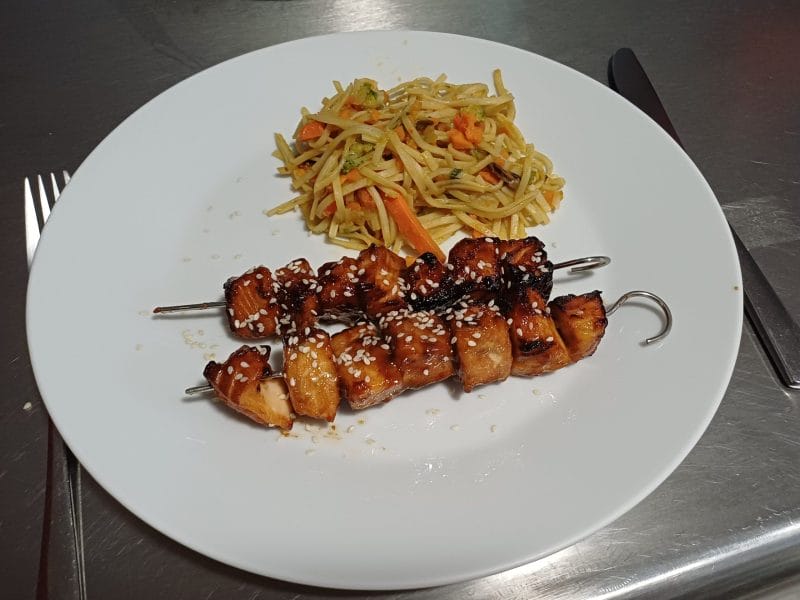 Cliquez pour zoomer ! Brochettes yakitori de saumon Thermomix par mary12775